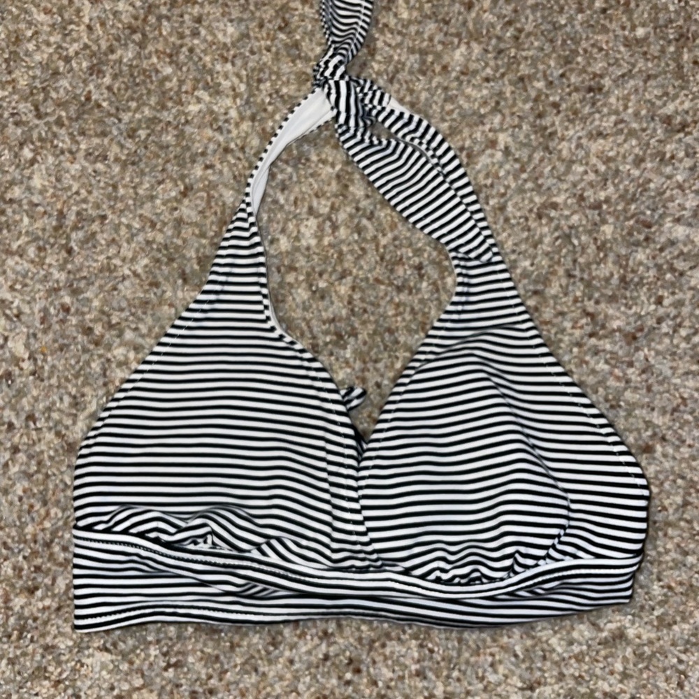 Black and white striped swim top. Size small